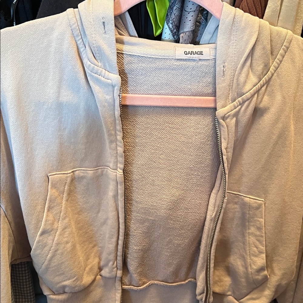 Garage Light Beige Casual Hoodie